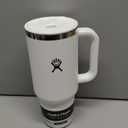 Hydro Flask Travel Tumbler with Handle, Lid and Straw - Insulated Stainless Steel in 40 Oz White