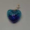 Hand Blown Glass Gazing Balls for Garden 3.8" Glass Ornaments for Christmas Tree Blue Heart Hanging Friendship Balls (Blue - C)