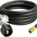 Onlyfire Universal QCC1 Low Pressure Propane Regulator with 12 ft hose for Most LP Gas Grill, Patio Heater and Fire Pit Table, 3/8" Female Flare Nut