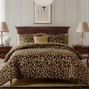 VCNY Home - Queen Bed in a Bag, Soft Bedding Set with Matching Shams, Decorative Pillows & Pillowcases, Animal Print Home Decor (Cheetah Brown, Queen) (Queen (2024 Version))