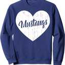 Mustangs School Sports Fan Team Spirit Mascot Heart Gift Sweatshirt S