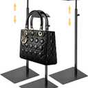 Royxen 3 Pack Purse Holder, Purse Display Stand with Adjustable Height, Bag Stands for Display, Stainless Steel Purse Rack for Bags Organizer (Black)