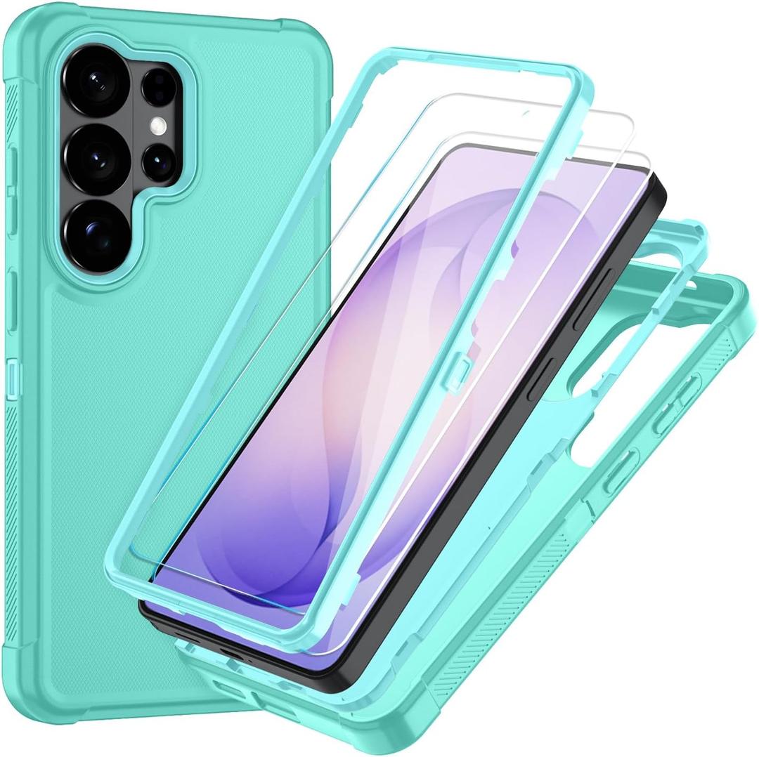 SunStory Compatible with Samsung Galaxy S26 Ultra Case with HD Screen Protector,3-Layer Heavy Duty Full-Body Cover,3 in 1 Hybrid Protective Case for Galaxy S26 Ultra 6.9", Mint