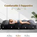 10" Futon Mattress Queen Size, Ultra Thick Futons Sofa Couch Bed Sleeper Sofa Bed, Versatile Floor Futons Japanese Floor Mattress for Adults, Black (Frame Not Included)