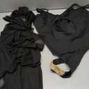 Women 2 Piece Outfits Bikini Swimsuit - Sexy See Through Mesh Crop Top Ruffle Long Pant Jumpsuits Beach Cover Up (XX-Large)