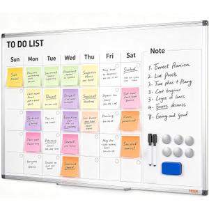 VEVOR Dry Erase Calendar for Wall, 36 x 24 Inches Whiteboard Calendar, Monthly Planner Magnetic Dry Erase Board, 1 Magnetic Erase & 2 Dry Erase Marker & Movable Tray for Restaurant Office Home School