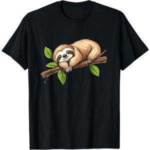 Funny Lazy Sloth T-Shirt, Size S