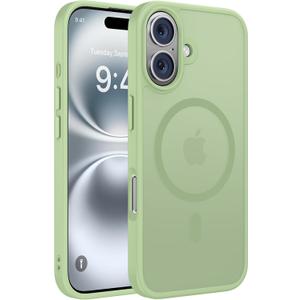 Miracase Magnetic Series for iPhone 16 Case [Compatible with MagSafe] Military-Grade Protection, Anti-Fingerprint, Slim Phone Case for iPhone 16 6.1 inch - Matcha Green