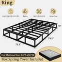 Awesofurni King Box Spring, 10 Inch High Profile King Size Box Spring Only, Black 3000 lbs Heavy Duty Metal Frame Mattress Foundation with Fabric Cover, Easy Assembly-Noise Free
