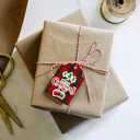 6 x Christmas Gift Tags 140 Packs-Christmas Tags with Twine String to Hang, Kraft Paper Tags 350 GSM & Christmas Tags for Gifts in Christmas Decorations & Name Labels with Holes Brown, Red, White & Green.
