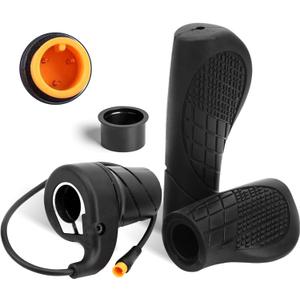 FT76x Half Twist Throttle, Half Twist Waterproof Grip, Electric Bicycle Throttle Handle 12V/ 24V/ 36V/ 48V/ 60V/ 72V for Ebike MTB Conversion Kit