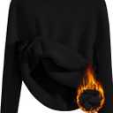 ZESICA Women's Fleece Sherpa Lined Sweater 2026 Winter Thermal Shirts Long Sleeve Mock Neck Slim Fitted Pullover Tops Medium