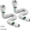 2 Pack Rain Gutter Downspout Extensions, Flexible Downspout Extender for Rainwater Drainage, Down Spout Drain Extension Pipe, Extendable from 21 to 62 Inches (Fit 3"x 4" downspouts)