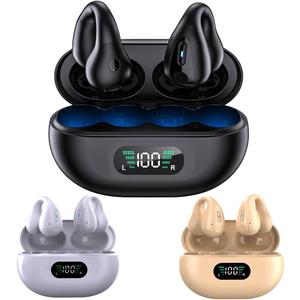Painless Wear Open Ear Headphones 5.3 Bluetooth Open Ear Clip Headphones Best Bluetooth Headphones Bluetooth Headphones for Work Outdoor Sports Headphones (Black)