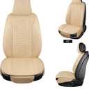 Linen car Seat Covers Breathable Cloth Fabric Seat Protector Front seat Covers Universal Fit for 95% Automotive, Car, Van, SUV, Trucks Beige2PCS