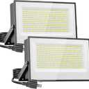 Onforu 300W Flood Lights Outdoor,30000lm Bright LED Work Light with Plug,Daylight White LED Stadium Lighrs,IP66 Waterproof Security Yard Lights for Yard Garage Stadium 2 Pack, normal