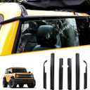 Window Visor Rain Guard Compatible with Ford Bronco 2021 2022 2023 2024 2025 Accessories 4 Door, Side Window Deflectors Shield Wind Guard, 6pcs