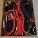 No Pull Dog Harness Adjustable Reflective Oxford Easy Control Medium Large Dog Harness with A Free Heavy Duty 5ft Dog Leash (M (Neck: 14.5"-20.5", Chest: 22"-28"), Red Harness+Leash)