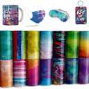 Watercolor Transfer Sheets, 14 Pcs 4.5x12" Pre-ed Sublimation Paper for DIY T- Shirts, Mug Heat Press, Coaster Blank