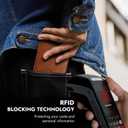 Zitahli Card Holder Wallet for Men, RFID Blocking Slim Wallet with ID window,Pop Up Metal credit card holder, Bifold Minimalist Wallet idea gifts for men (03-Brown)