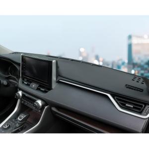 Dashboard Cover Mat Fit for Toyota RAV4 2025 2024 2023 2022 2021 2020 Dash Mat for RAV4 2025 Accessories Edge Microfiber Leather Pad (Black Stitching)