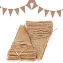 DAHI 32Ft Burlap Banner 48pcs DIY Burlap Banner Brown Fabric Triangle Flag Pennant Banner for Party Decorations Wedding Birthday Outdoor Garden Classroom DecoractionBrown