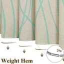 Mint Green Modern Farmhouse Linen Shower Curtain, Country Cottage Bathroom Decor Striped Minimal Boho Textured Linen Shower Curtain Set with Hooks, 72x72