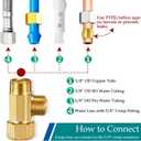 Water Line Adapter Splitter Tee Valve - Brass Dishwasher Toilet Supply Line Connector with 3/8 T Compression Fittings(3/8"-3/8"-3/8", 1 PCS)