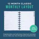Happy Planner Disc-Bound Mid-Year 12-Month Academic Planner July 2024June 2025, Classic-Size Planner for School, Abstract Florals, 72 Pages, 12 Dividers, 2 Sticker Sheets, 7" x 9 3/4"