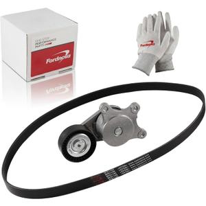 Fordnova Serpentine Belt Drive Kit Tensioner Fits for Ford Explorer 3.5L V6 2011-2019, Ford Edge 3.7L V6 2011-2014