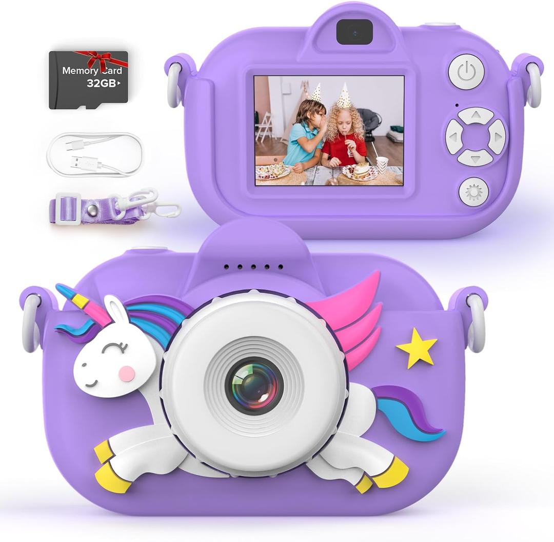 Kids Camera Toddler Toys for Girls Boys Aged 3-12, Kids Digital Video Camera, 3-12 Year Old Girls Boys Christmas Birthday Gifts Toys Kid Camera (Purple)