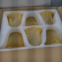 Teenyyou 6 Pcs Bell Shaped Glass Lamp Shade E26 Replacement Globe Ceiling Fan Light Cover with 1-5/8'' Fitter Opening for Chandelier Wall Sconce Pendant Light Bathroom Vanity Fixture (Amber Marble)