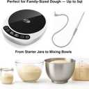 Pro 2026 Larger Sourdough Starter and Dough Warmer Upgraded with Real-Time Dough Probe, Dual-Temp Display, 70-110F Precision Control, 24H Timer Game Changer for Home Bakers White Wood