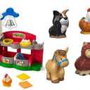 Bundle of Fisher-Price Little People Toddler Learning Toy Caring for Animals Farm Interactive Playset with Smart Stages + Little People Toddler Toys Farm Animal Friends 8-Piece Figure Set