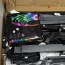 HOOBRO Floating Bed Frame King Size, Bed Frame with Charging Station and LED Lights, Industrial Style Metal Platform King Bed, Soundless, No Box Springs Needed, Black