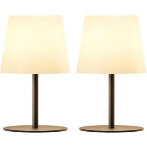 EZVALO Outdoor Cordless Table Lamp, IP65 Waterproof 4500mAh Rechargeble Shower Lamp, Dimmable Touch Lamp, LED Night Light Lamp for Bathroom Patio Camping Restaurant Home 2 Pack(Black)