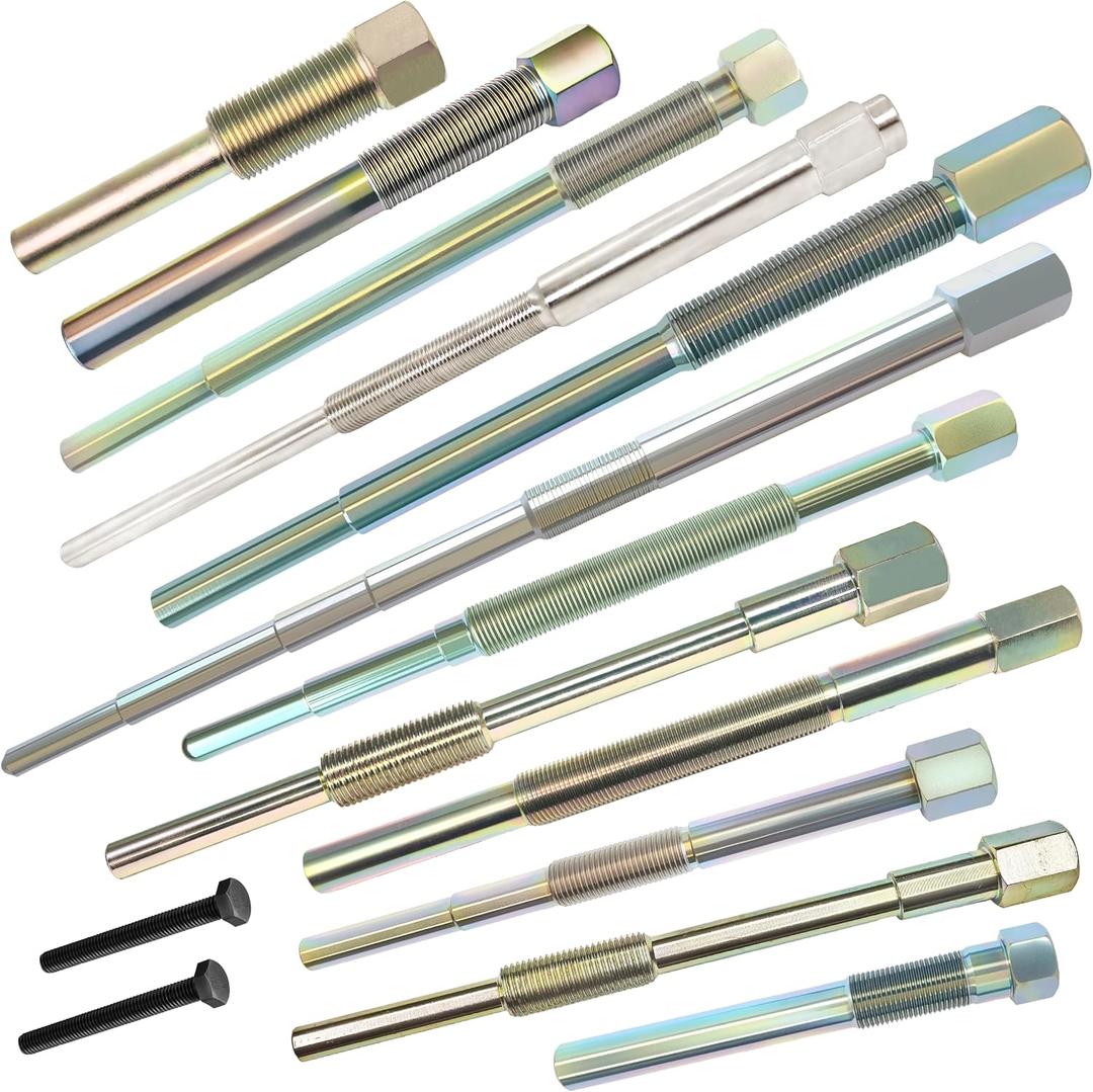Hardened Primary & Secondary Clutch Puller Tool kit. Contains 13 Different Models And Sizes of Clutch Puller Tools. Suitable for,Golf Carts,Arctic Cat， Kawasaki, Polaris Motorcycle
