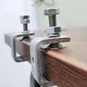 Stainless Steel C Clamps Mini 1 inch, HOZEON 10PCS Heavy Duty Tiger Clamp with Wide Jaw Openings, Metal U Clamp Brackets Small Desk Clamps for Woodworking, Metal Working, Silver