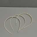 Aimimer Ivory Pearl Tiara Crown Pack of 3 Vintage Large Pearl Hair Hoop for Wedding Prom Party Hair Jewelry