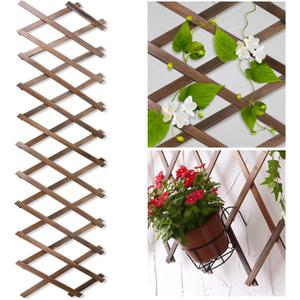 Wood Lattice Fence Panels for Outside 13.4"x78.8" Expandable Natural Wooden Wall Trellis Board Decorative Lattice Trellis Frame for Climbing Plants Vine Ivy Rose Outdoor Balcony Garden 2 Pcs