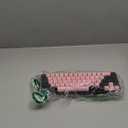 GEODMAER 65% Wired Gaming Keyboard, LED Backlit, Ultra-Compact Anti-Ghosting No-Conflict 68 Keys Membrane Gaming Wired Keyboard for PC Laptop Windows Gamer(Pink-Black)