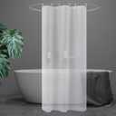 UFRIDAY Shower Stall Curtain 36x72 inches,Frosted Small Stall Shower Curtain Liner with 2 Magnets Plastic Waterproof Shower Curtain with Hooks