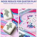 33" Aesthetic Mahjong Mat with Rules for Table (Rolled, Butterfly) | Neoprene American Mah Jong Tablecloth - Noise Reducing & Non-Slip for Tile Card Games - Preppy Floral Game Play Mat