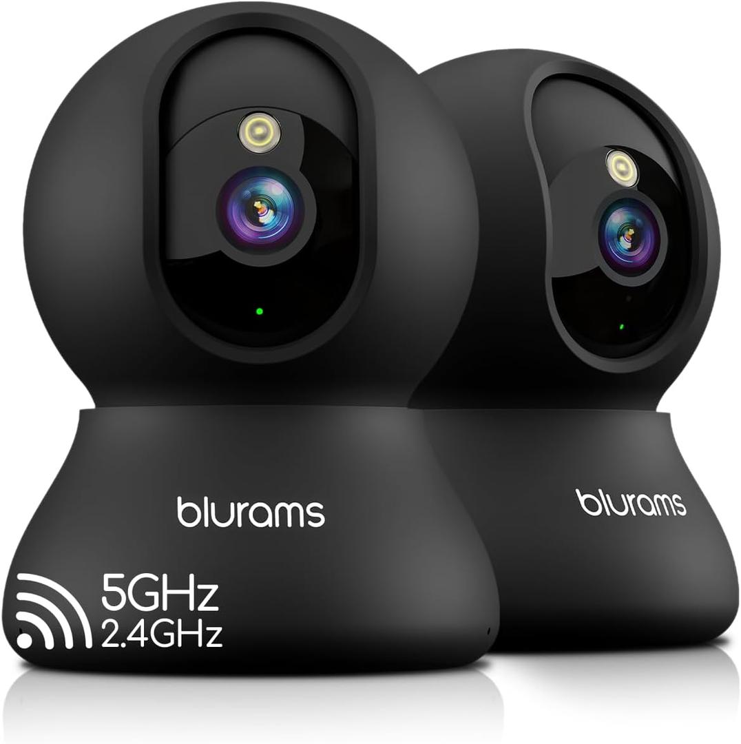 Blurams 5G Indoor Cameras for Home Security, 2K Pet Camera with Phone App, 360° PTZ Home Cam w/DualBand WiFi6, 2Way Talk, Free Human/Sound Detection, Motion Tracking, Night Vision, Works with Alexa