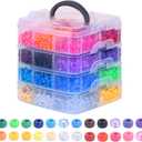 Simetufy 4200Pcs Pony Beads, 24 Colors Kandi Beads Bulk for Bracelets Making Hair Braiding Kandi Friendship Bracelet Craft DIY Jewelry Making Christmas Gifts (Boxed)