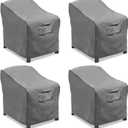 Vailge Patio Chair Covers, Lounge Deep Seat Cover, Heavy Duty and Waterproof Outdoor Lawn Patio Furniture Covers (4 Pack - Large, Grey)