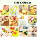 23 Pcs Kids Knife Set for Real Cooking, Montessori Kitchen Toys for Toddlers Kids Cooking Sets, Toddler Knife Set with Plastic Children Safe Knives, Wooden Knife, Potato Slicers, Peeler, Cutting Board