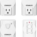 STANLEY 3 Pack Wireless Remote Control Outlet System Indoor Power Plug for Household Appliances 100ft Range (3 Grounded Outlets + 1 Remote) 125V/15A ETL Listed Outlet Switch