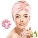 Simnice 100% Mulberry Silk Bonnet for Women - Silk Hair Bonnet with Elastic for Long Curly Hair, Double Layered Sleep Caps for Women, Light Pink