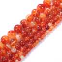 2 x Natural Stone Beads 8mm Red Striped Agate Beads Round Loose Beads Crystal Energy Stone Healing Power for Jewelry Making DIY,1 Strand 15"